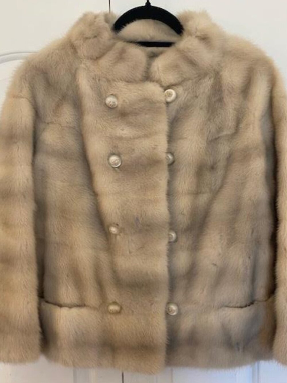 Vintage 1960's blonde / cream mink coat, XS - S (size 2 - 4)
